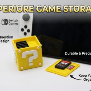 Nintendo Switch SD Card and Game Case Question block Holds 6 games 6 sd cards